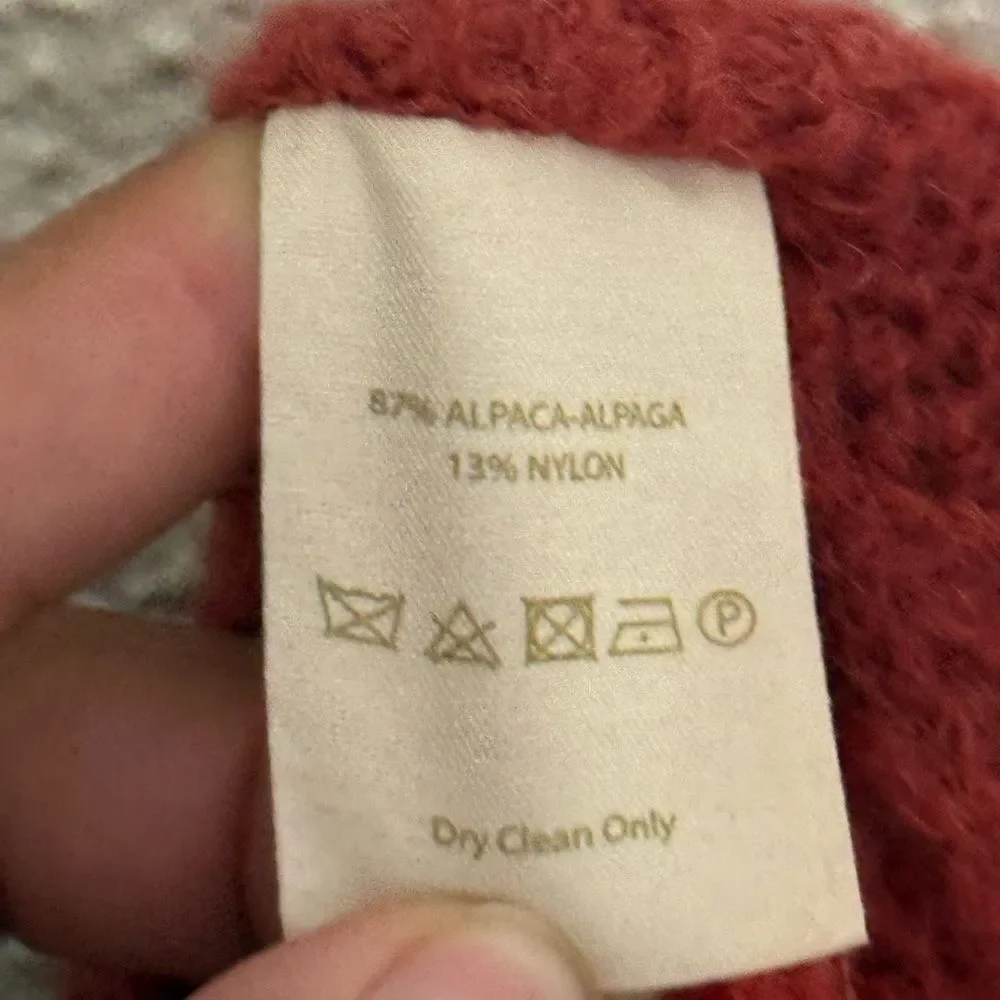 Free People Alpaca Weekend Getaway Red Cardigan Sweater Size XS Oversized fit